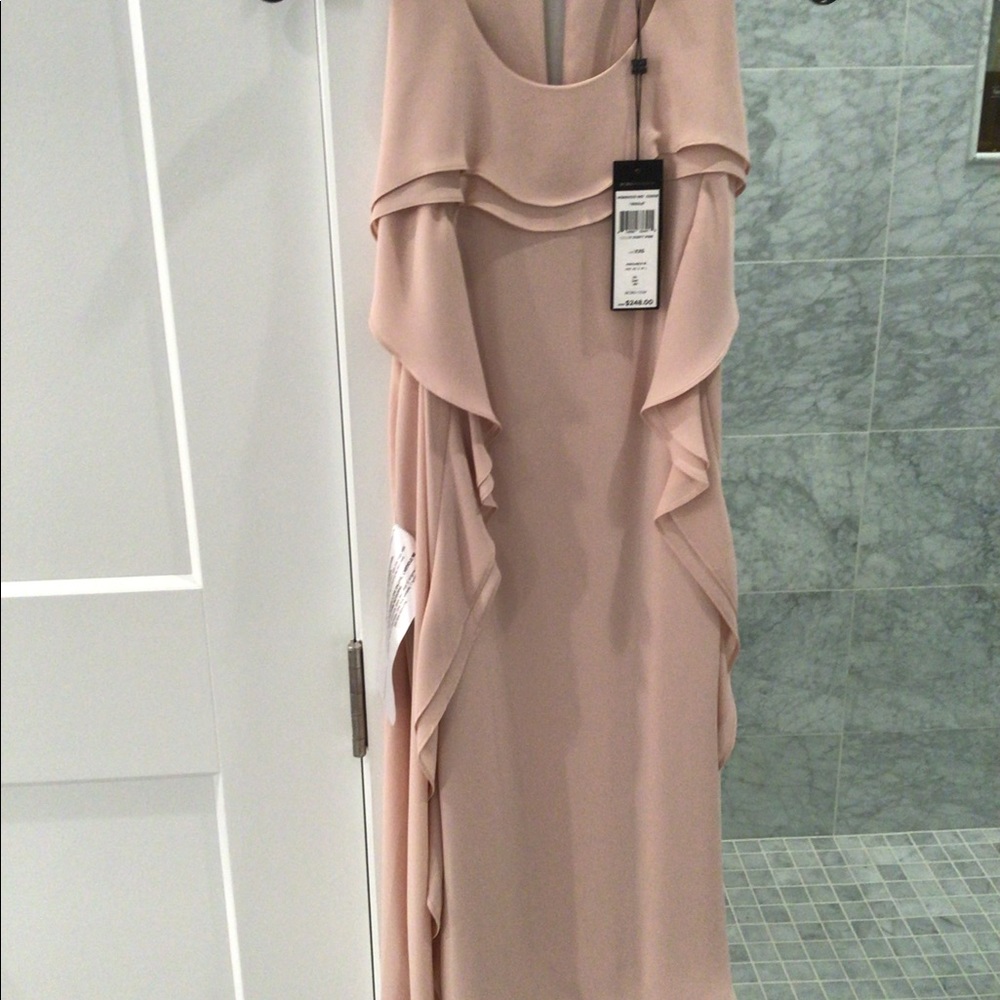 BCBG. Gorgeous blush pink midi cocktail, mother of the bride, classy dress.